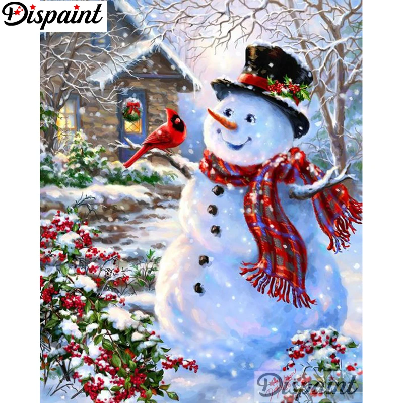 

Dispaint Full Square/Round Drill 5D DIY Diamond Painting "Snowman bird" Embroidery Cross Stitch 3D Home Decor A10691