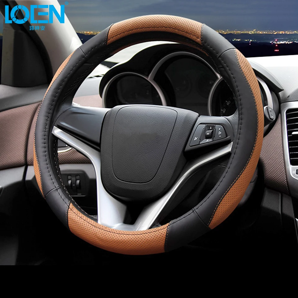 LOEN 1 шт. натуральная кожа чехол рулевого колеса автомобиля чехлы на сиденья