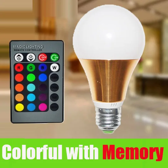 Рождественское освещение E27 10 W RGB Светодиодный светильник 110 V 220 16 Цвет изменения