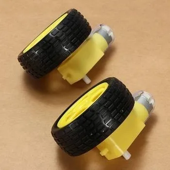 

10Lot/package Deceleration DC motor + supporting wheels smart car chassis, motor / robot car wheels