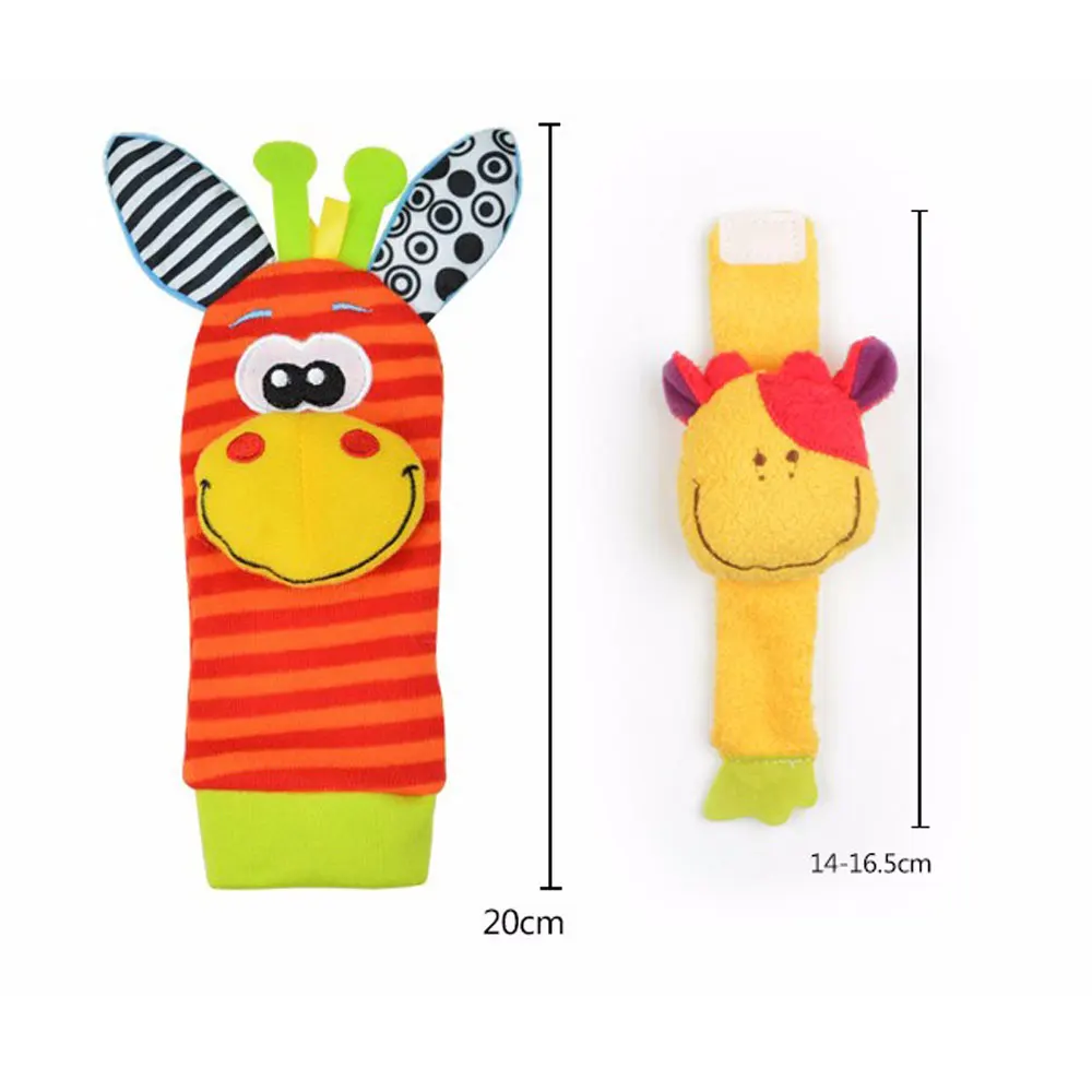 Cartoon Baby Toys 0 12 Months Soft Animal Baby Rattles Children Infant Newborn Plush Sock Baby 2