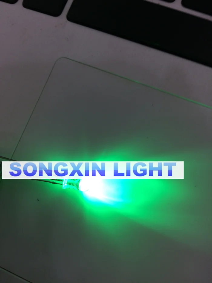 1000 шт./лот, прозрачный круглый светодиодный светильник 5 мм, зеленый цвет, светодиодный светильник, зеленый светодиод F5mm, зеленый светодиодный