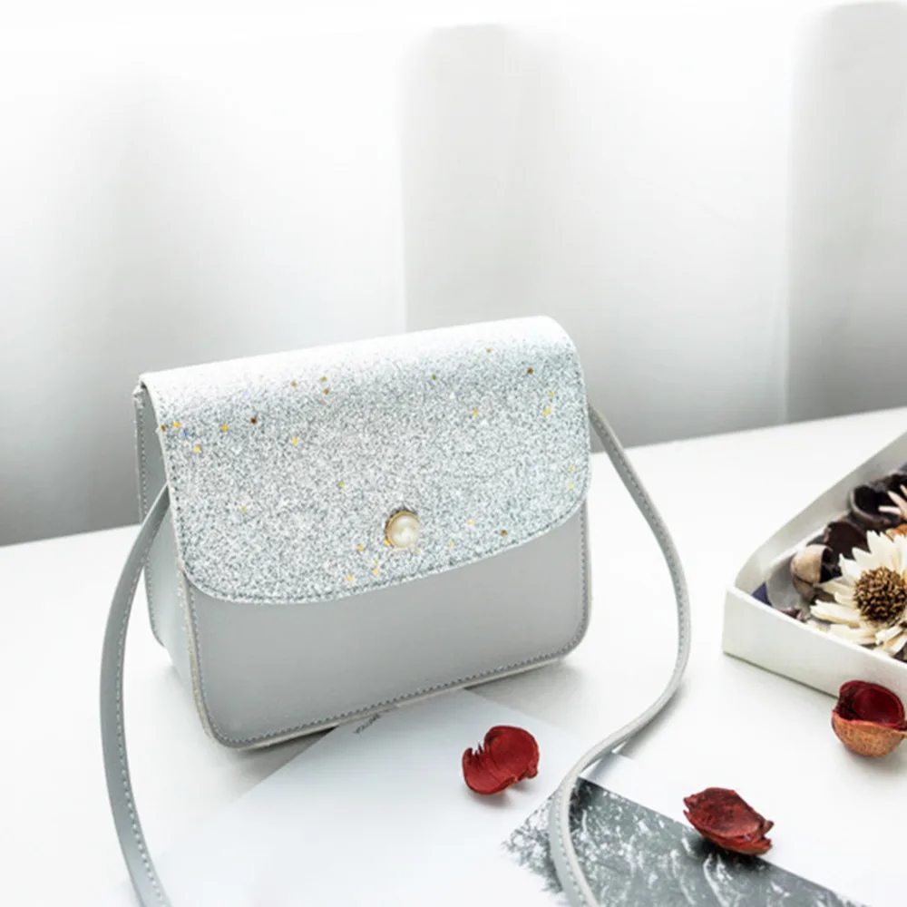

Women Fashion Shoulder Crossbody Handbags Teen Girls PU Leather Glitter Small Messenger Bags Mini Female Travel Clutch Bag Totes
