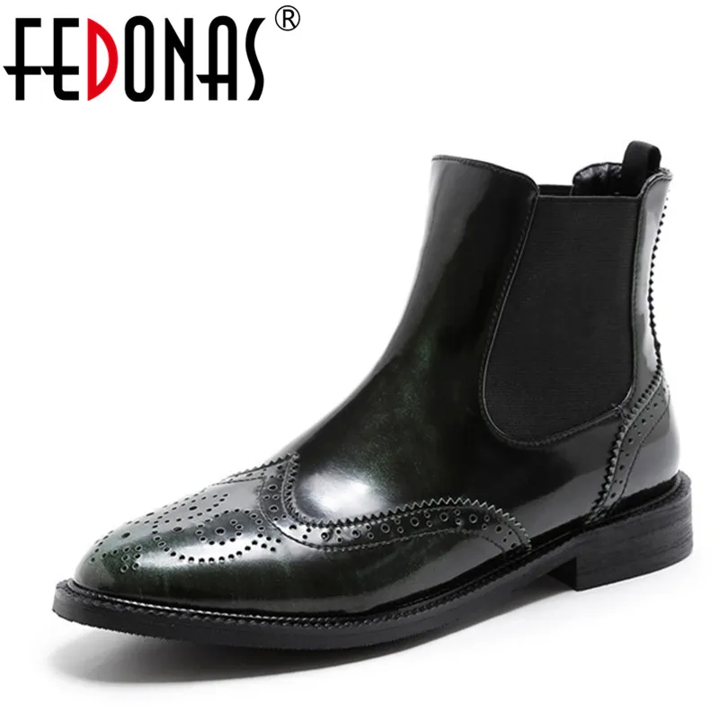 

FEDONAS Brand Women Low Heels Ankle Boots Pointed Toe Autumn Winter Short Motorcycle Boots Top Quality Female Chelsea Boots