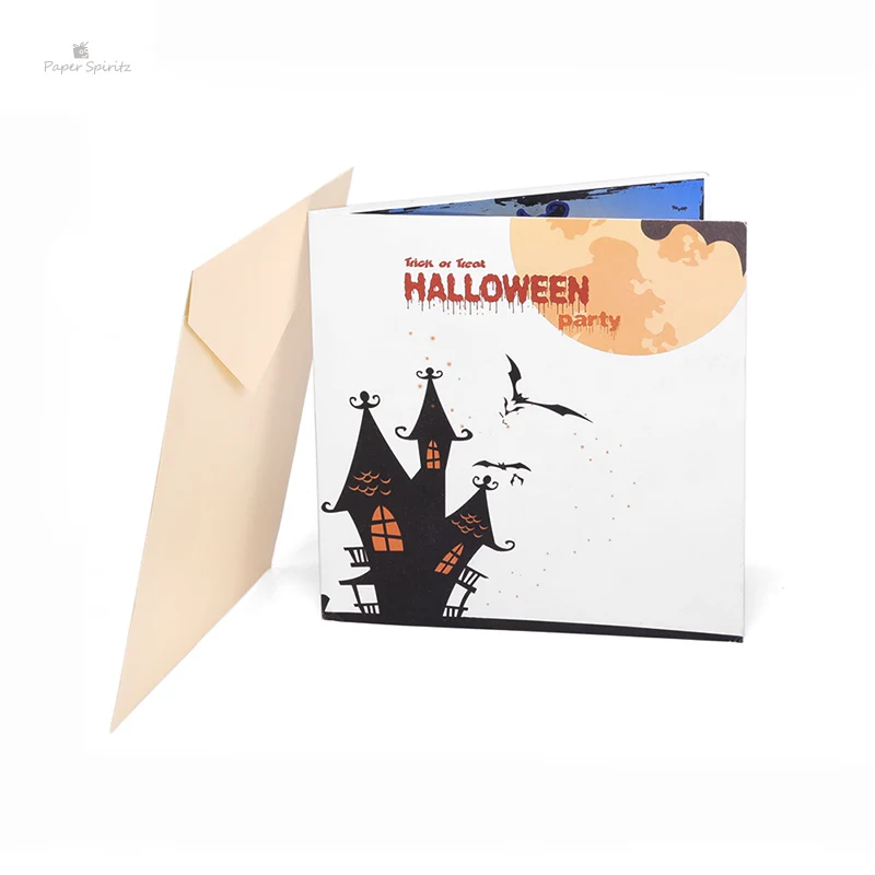  PAPER SPIRITZ Happy Halloween Cards 3D laser Cut Paper Love Pop Up Card with Envelope Invitations G - 32899827468