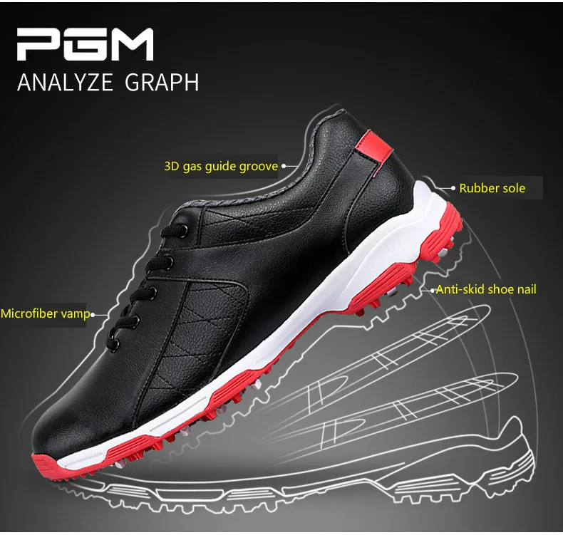 

PGM Men's golf shoes anti-slip shoes nail 3D breathable groove patent golf shoes male super waterproof breathable Sneakers 39-45