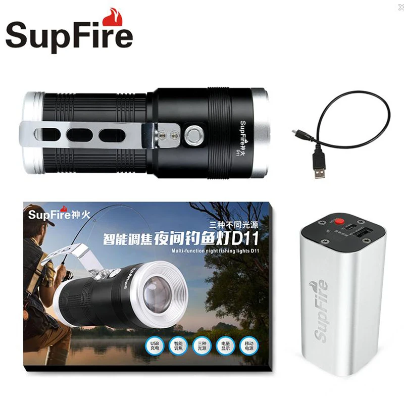 

Supfire Fishing Flashlight D11 Torch Light Linternas Potentes Linterna LED Flash Light Tactical Hunting Flashlight S070