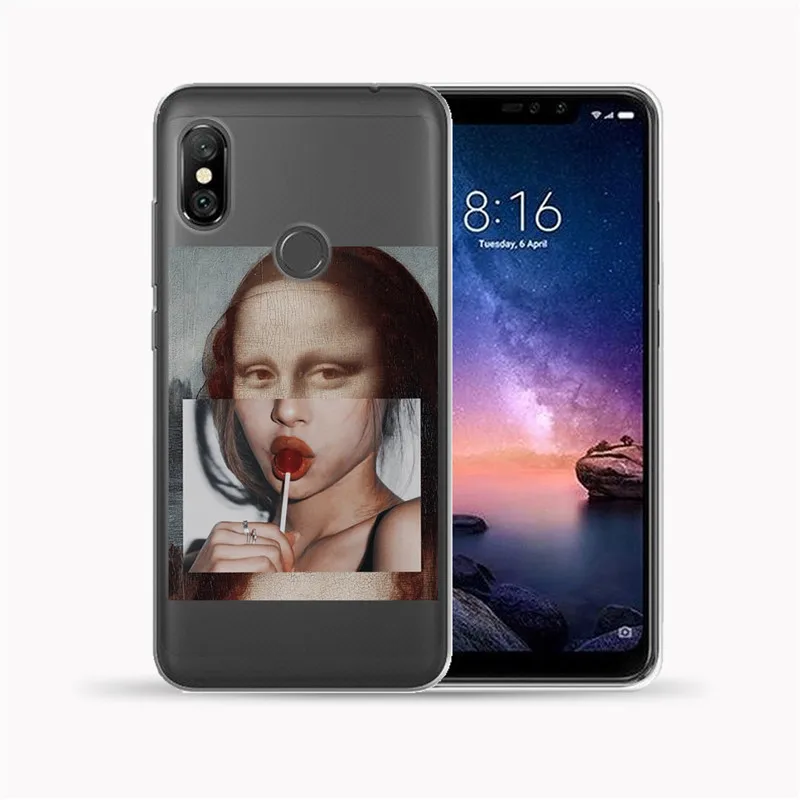 Для Xiaomi mi A1 A2 8 Lite 9 Pocophone F1 5X 6X крышка Мона Лиза moskado мягкий TPU чехол для Red mi 7 5 5A 6 Note 4 4X5 6 7 Pro