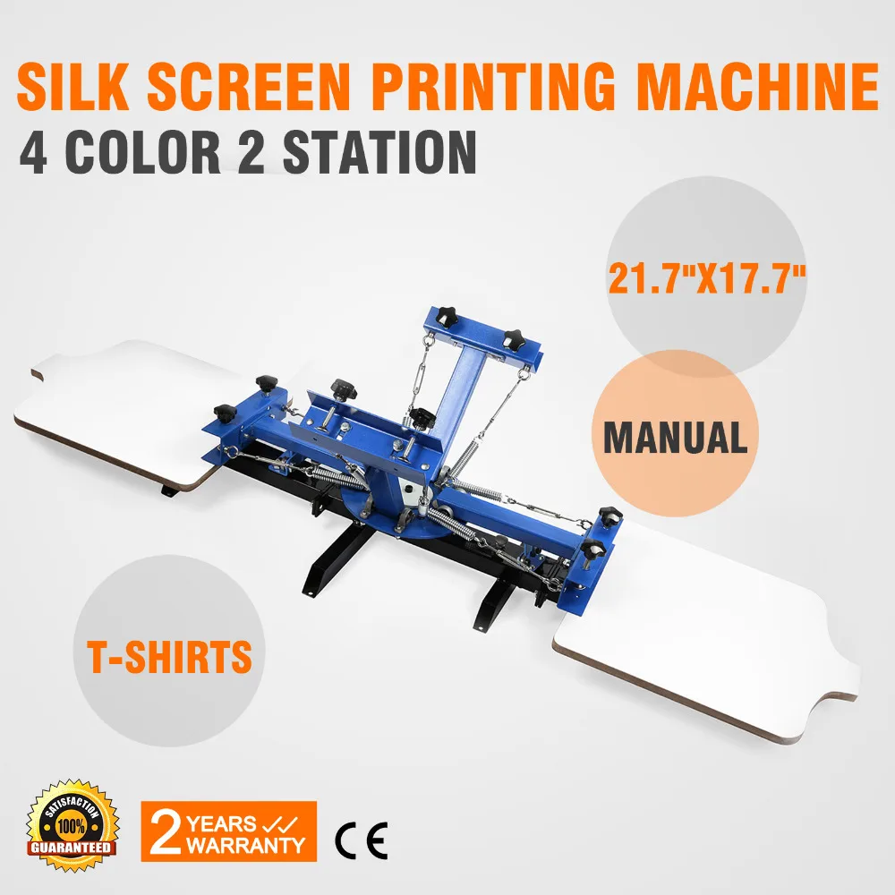 

US Free Taxes T-Shirt DIY Screen Printing Press Silk 2 Station 4 Color Screen Printing Machine