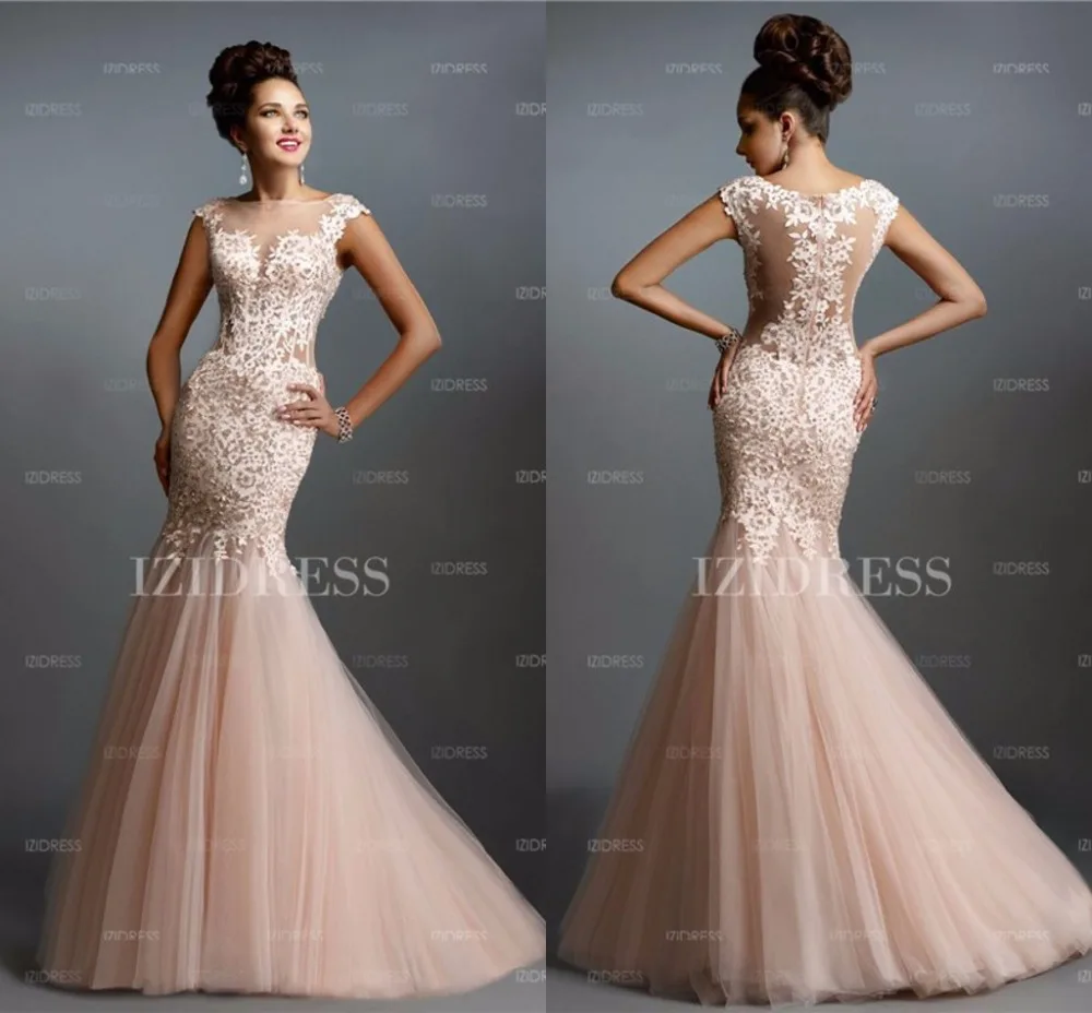 Sexy mooie vrouwen lace lange mermaid prom jurken 2016 snelle verzending galajurken vestidos gala jurken