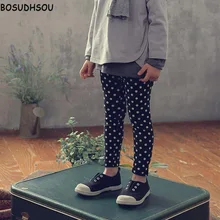 Bosudhsou/YL-11; леггинсы в горошек для малышей; утепленные брюки для маленьких девочек; обтягивающие Хлопковые Штаны для малышей; одежда для детей