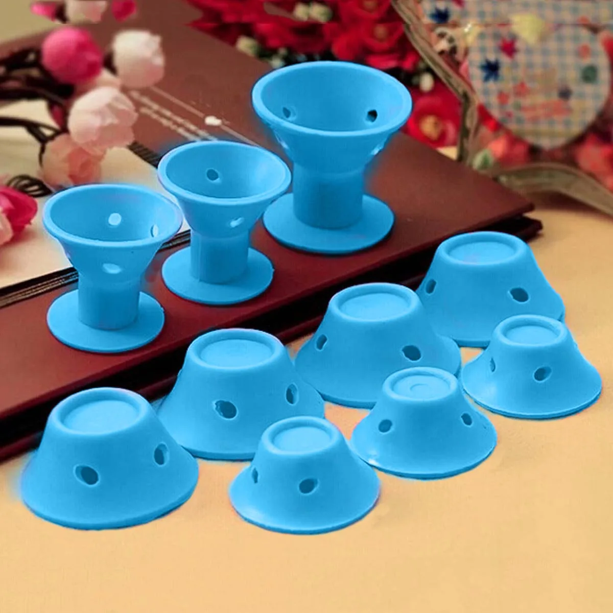 10pcs Set Soft Rubber Magic Hair Care Rollers Silicone Hair Curler