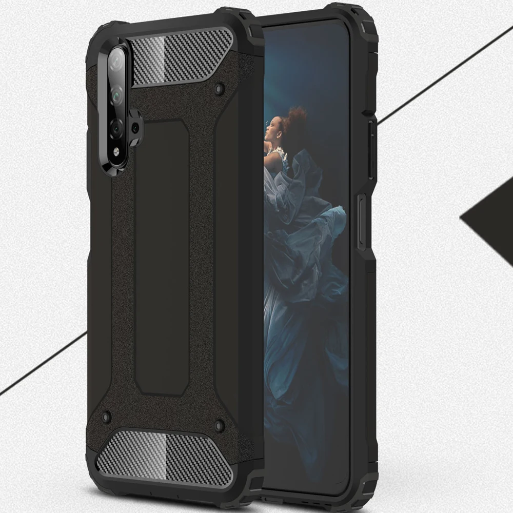 

Case For Huawei honor 20 Cover Shockproof Hard PC Silicon Anti-knock Soft TPU Shell For honor 20 cell Phone Case on honor20 capa