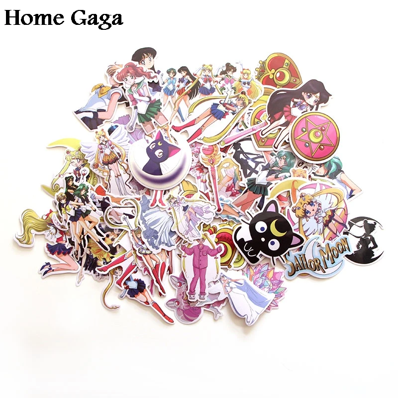 

Homegaga 56pcs cartoon 90s Art print home decor wall notebook luggage laptop bicycle scrapbooking album decal stickers D1339