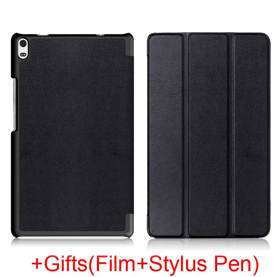 Slim Magnetic Folding Case Cover for Lenovo Tab4 tab 4 8 plus tb-8704X TB-8704F/N Tablet Protective Cover+Film+Stylus Pen