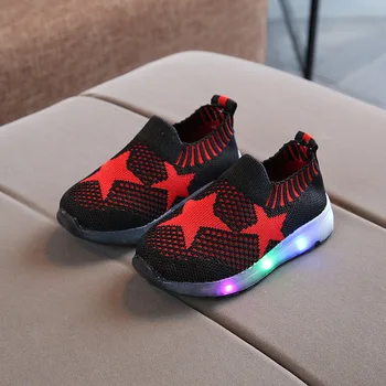 

davidyue led kids shoes for girls boys luminous glowing light baby shoes children casual mesh kids led sneakers shoes loafer