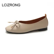 LCIZRONG классический галстук-бабочка квадратный носок туфли на плоской подошве Лоферы Для женщин Винтаж рабочие женские туфли, удобные женские Туфли без каблуков