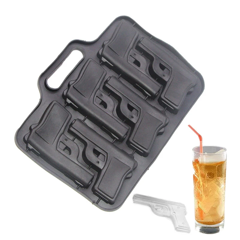 

1PCS Pistol Shape Lce block Mold For Soap jelly Chocolates Cake Bakeware Ice Maker Tray Material TPR