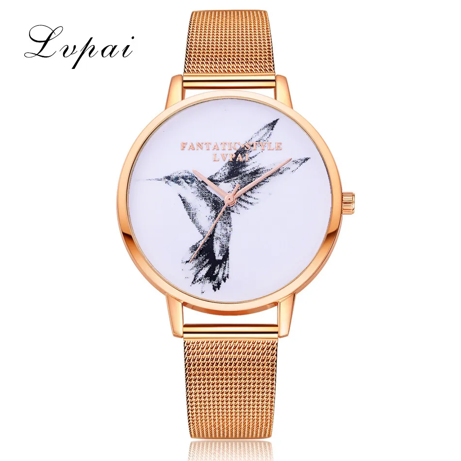 

New Women Watches Lvpai Stainless Steel Analog Quartz Round Wrist Watch Bracelet for Women's Fashion reloj mujer #104