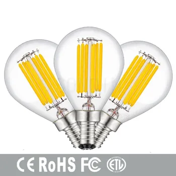 

Free shipping Retro LED Filament Light lamp E27 E14 6W 12W 18W 110V / 220V G45 Clear Glass shell vintage edison led bulb