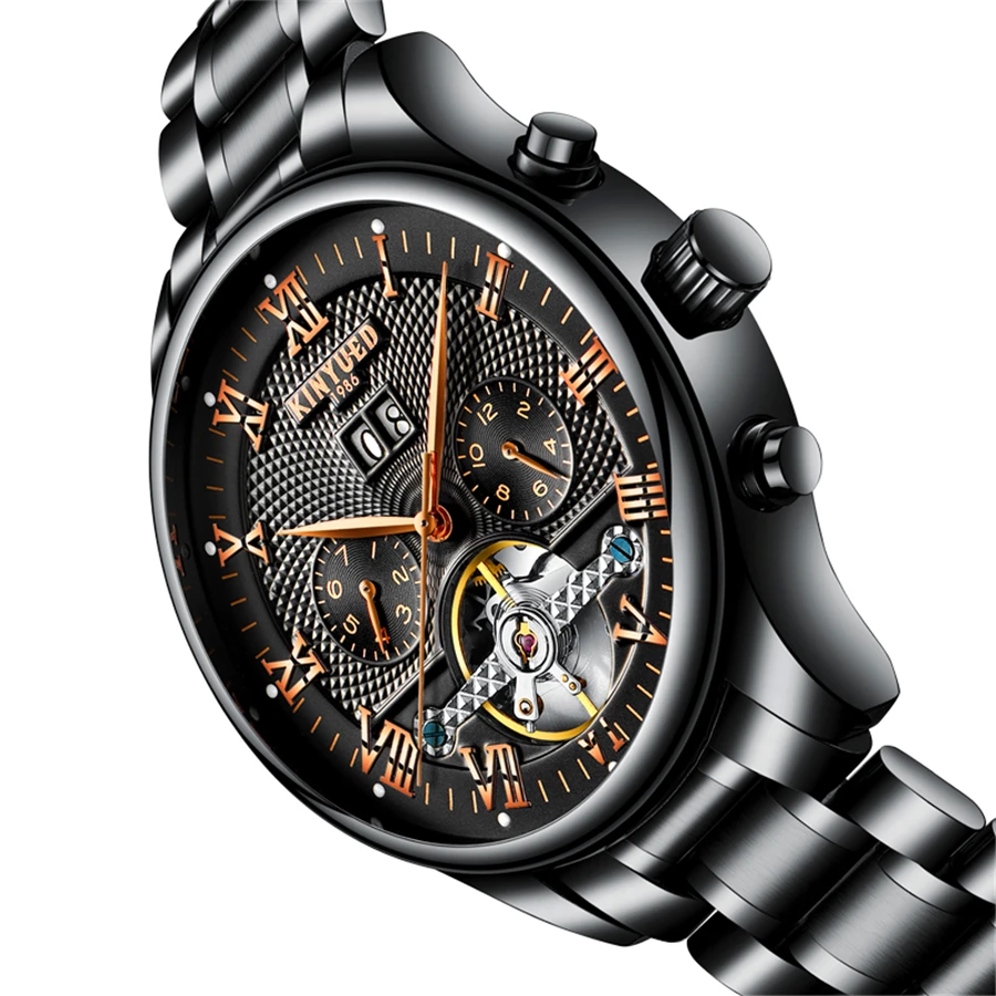 أعلى ماركة الأزياء الفاخرة التلقائي الميكانيكية ووتش رجال الفولاذ الصلب تقويم الرياضة المعصم ووتش للماء relojes hombre