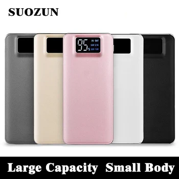 

SUOZUN Power Bank 20000mAh Portable External Battery Backup Charger LCD Dual USB Powerbank for Phones and Tablets Freeshipping