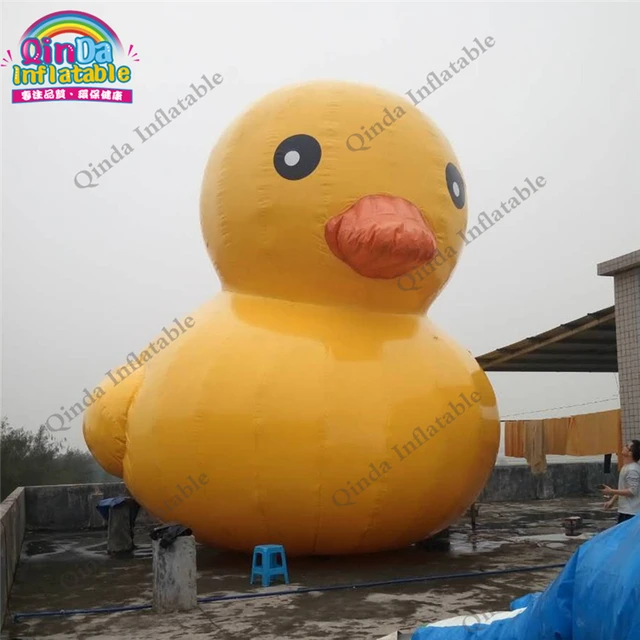 4m height giant inflatable yellow promotion duck float in the lake