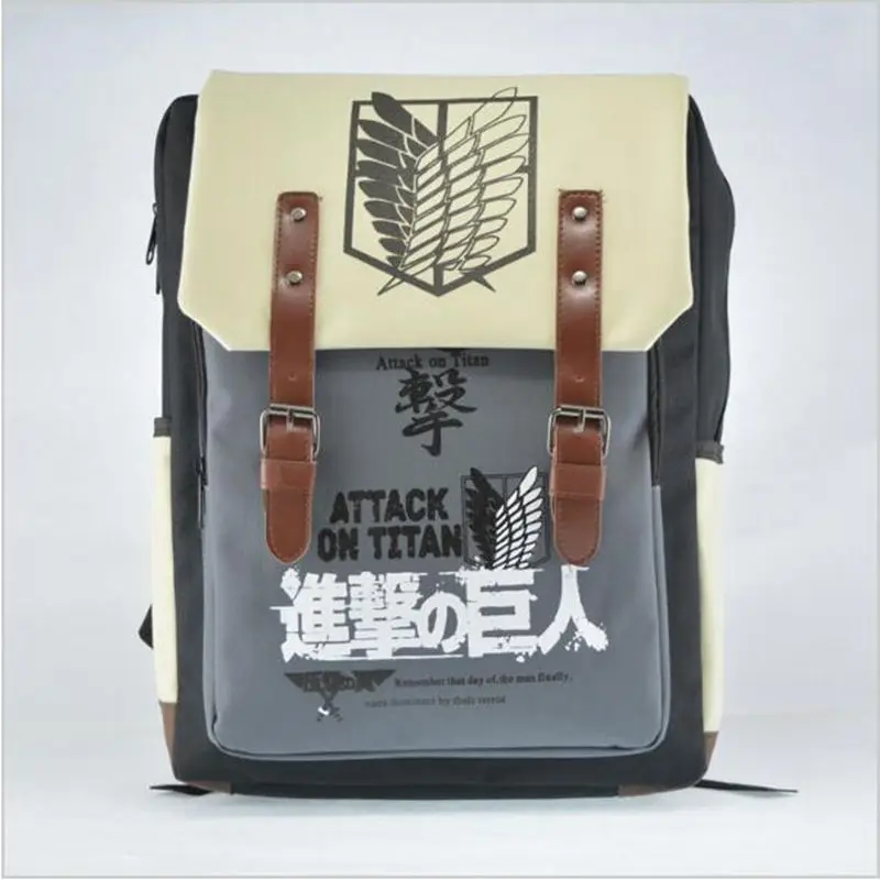 

Hight Quality Printing Cartoon attack on titan School Bag For Teenagers cosplay Bags Men's Investigation Corps Backpack