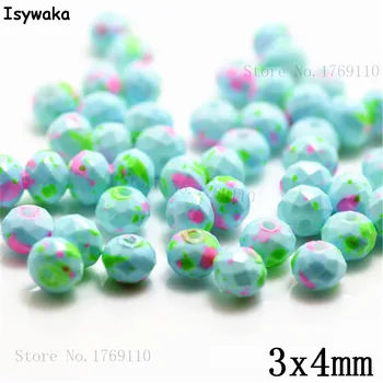 

Isywaka 3X4mm 30,000pcs Rondelle Austria faceted Crystal Glass Beads Loose Spacer Round Beads for Jewelry Making NO.16