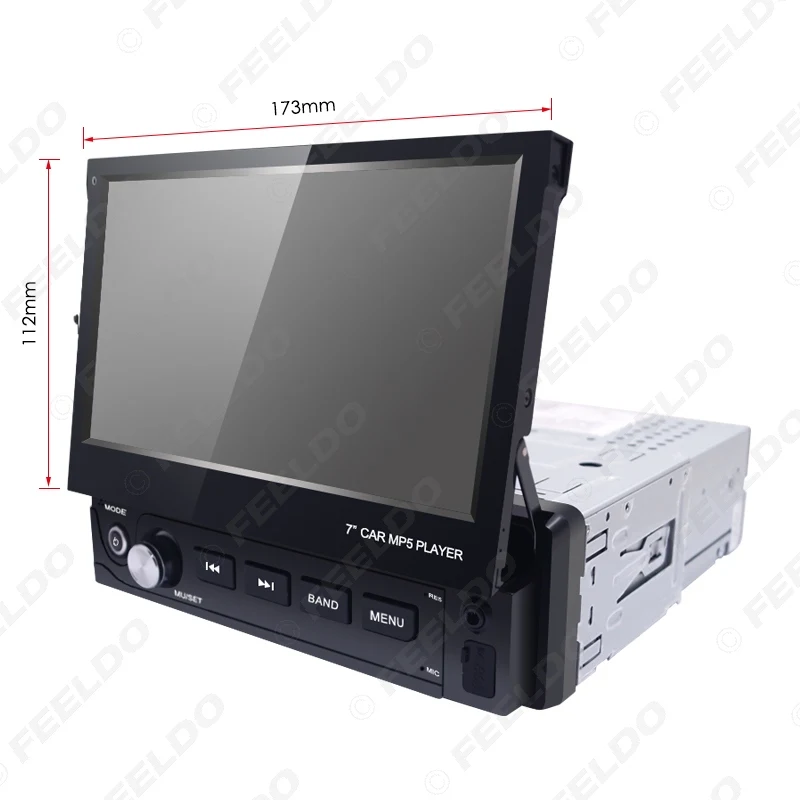 FEELDO 7 дюймов 1DIN In dash Manumotive ультра тонкий WinCE Автомобильный Bluetooth Радио USB 1080P MP5