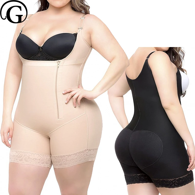 PRAYGER S-6XL плюс Размеры Для женщин Full Body Shaper приклад Кнопка стеклоподъемника утягивающий пояс для живота боди корсет для талии для похудения