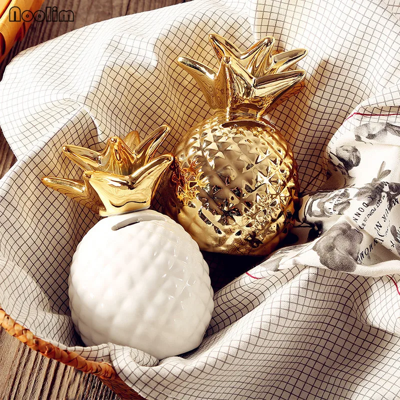 

NOOLIM Pineapple Piggy Bank Money Box Coin Bank Ceramic Saving Box Penny Bank Storage Box Decoration Safe Box Save Cans