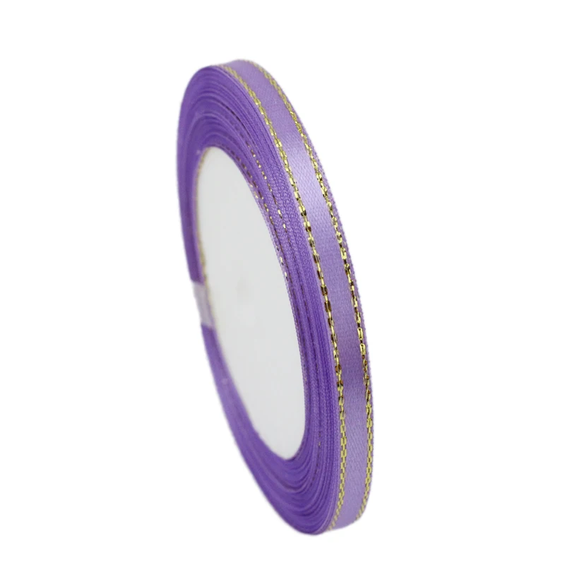 Luxurious Gold Edge Satin Ribbon - High-Quality Gift Packaging, Multiple Widths Available