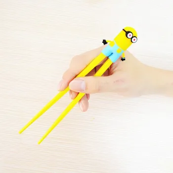 

ew Super Cute Despicable Me Minion Chopsticks 500 pairs/lot Cartoon Design Children Kid Baby Early Education Tableware