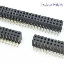 10 шт. 2,0 мм PCB Женский Разъем 4 10 12 14 16 20 24 40 44 80 Pin Двухрядные сквозные отверстия под углом 90 градусов 7,2 мм высота изолятора