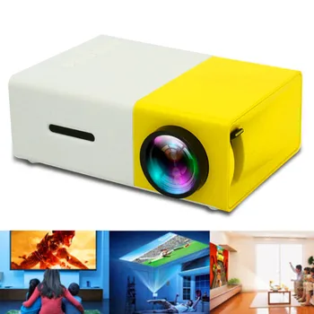 

US-plug LCD Beamer Projetor Full HD 1080P Mini Portable Home Theather Cinema LED Yellow Projector YG300 For Media Player XNC