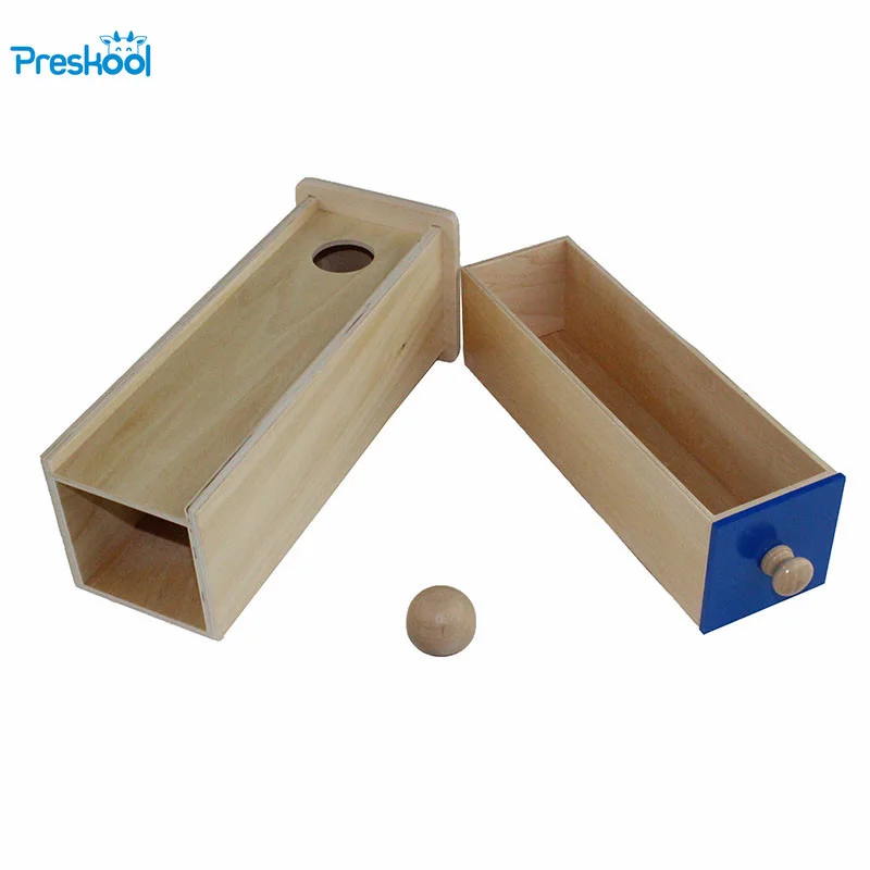  Montessori Infant Toy Baby Wood Ball Rectangular Drawer Learning Educational Preschool Training Bri