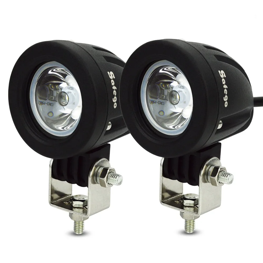 2pcs Safego 2 10w led work light offroad led working lights spot flood 12v 24v motorcycle