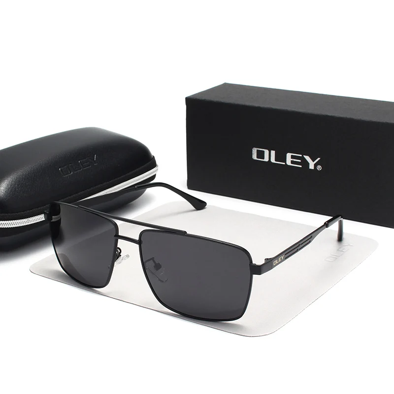 OLEY, брендовые поляризационные солнцезащитные очки, мужские, модные, классические, квадратные очки для женщин, Oculos masculino, мужские, настраиваемый логотип Y1923 - Цвет линз: Y1923 C1BOX