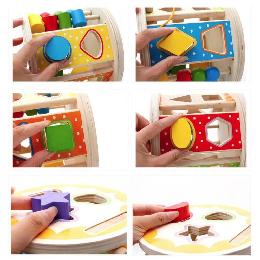 Деревянные Роллинг форма игрушки для обучения сортировке для детей матч игры детей раннего развития игрушки