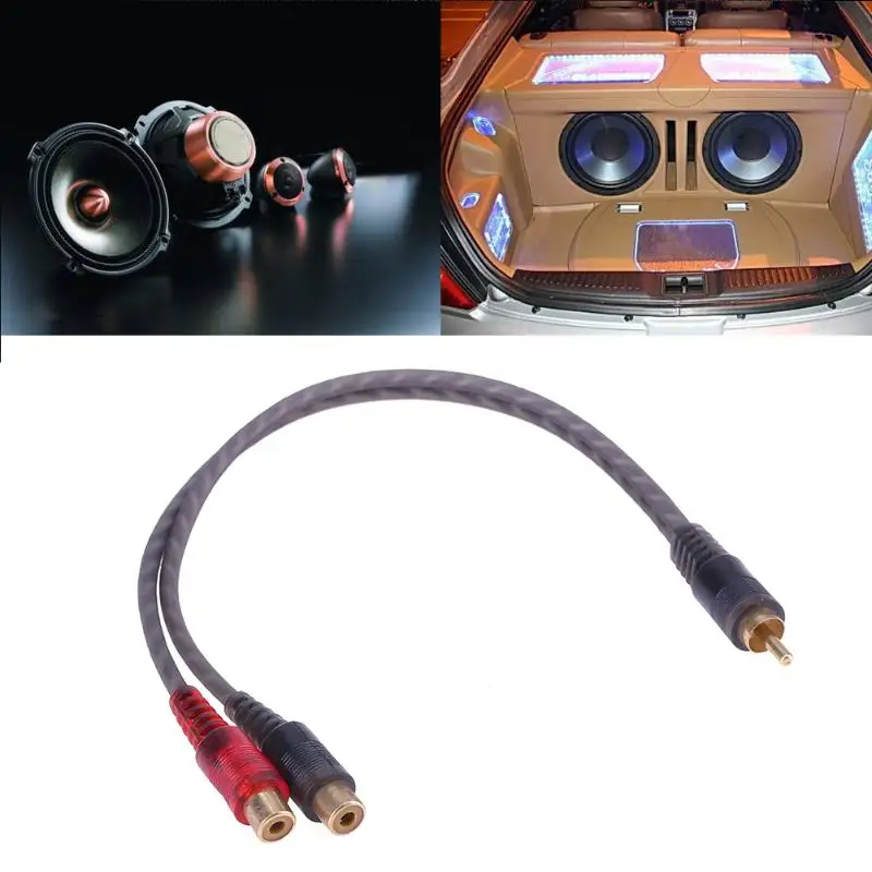 2 RCA Male to 1 Female OFC Cable Y Splitter Cord for Car Audio System Subwoofer DVD MP3 player|2 rca male|2 rcasplitter cable |