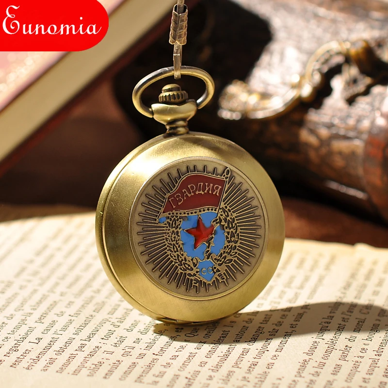 Russian Emblem Army Military Classic Skeleton Men Watch Steampunk