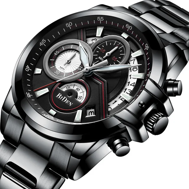 

BIDEN Mens Watch Top Brand Business Military Army Sport Casual Waterproof Mens Watches Quartz Stainless Steel Relogio Masculino