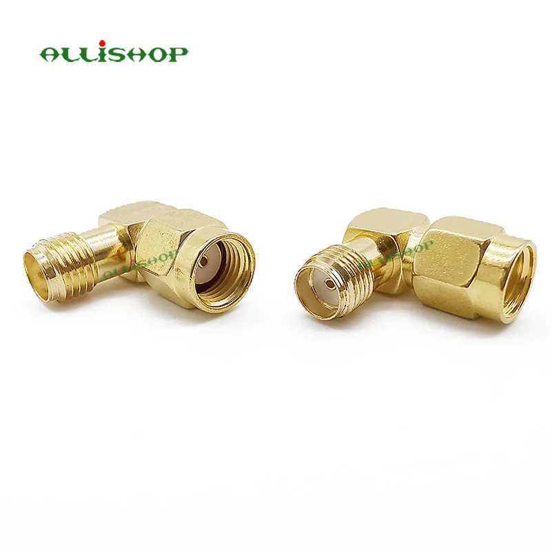 Lot SMA Male To SMA Female RF Connector Coax Adapte Plug Jack Right Angle 90 deg
