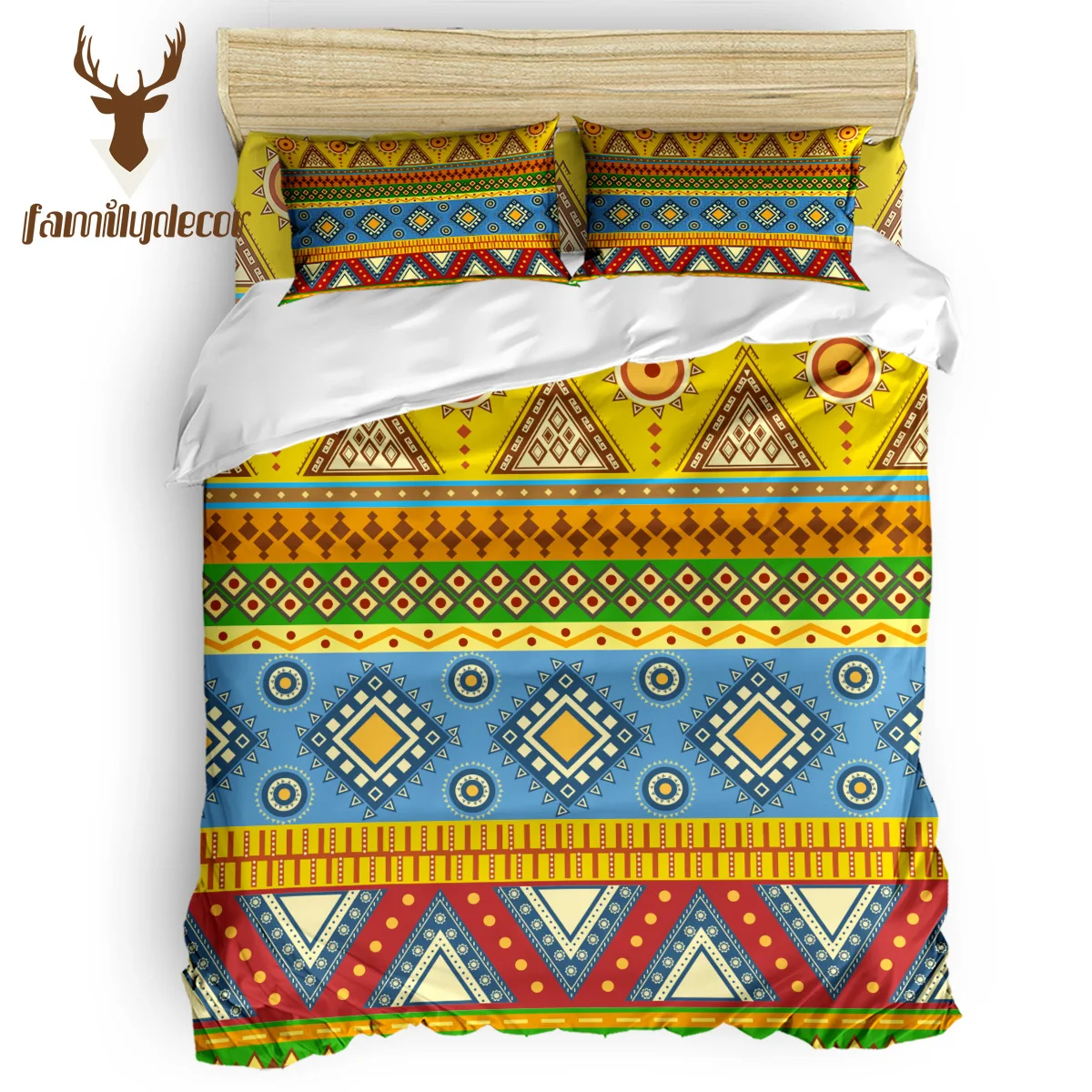 

FamilyDecor Indian Ethnic Pattern Bedding Set Luxury Comforter Bedding Sets 3D King Size Red Blue Cotton DHL Free Shipping
