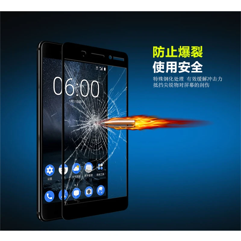 Закаленное 3d стекло для Nokia 6 2018 2 шт. полное покрытие экрана Защитная пленка 1 TA 1068