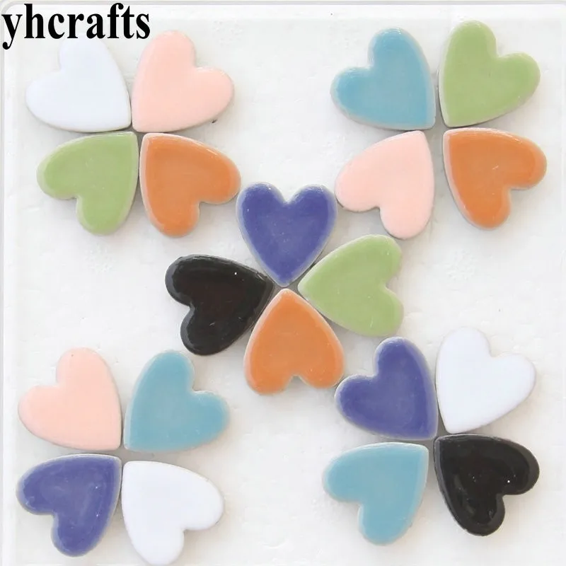 

120PCS/520Gram/Lot,Color selction Ceramic heart mosaic DIY Mosaic lantern Marble mosaic Craft material Home decoration