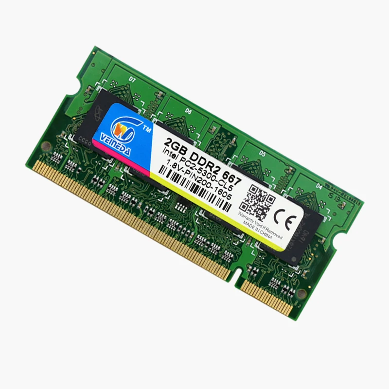 VEINEDA Sodimm DDR2 2 ГБ/4 ГБ/667 ddr2 ноутбук Память RAM DDR 2 PC2-5300 совместимость 800 МГц для Intel amd mobo