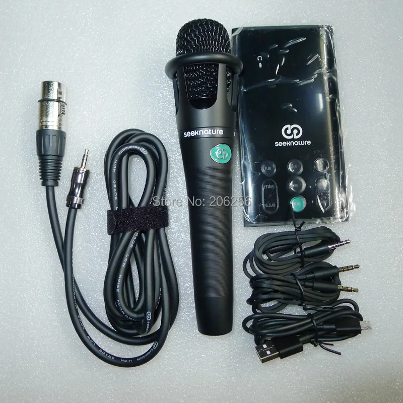 New Seeknature Broadcast II Mobile Phone Live Sound Card +SR-9 Microphone For Mobile Phone song K dual headphone output