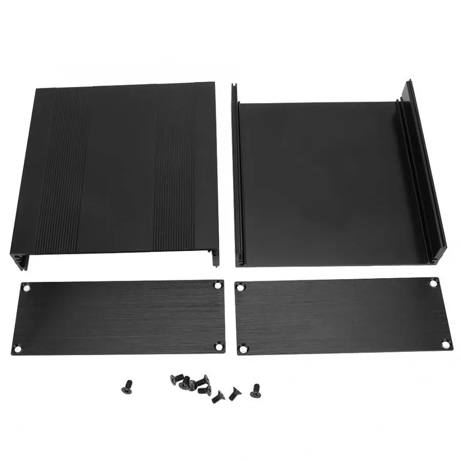 Черный Алюминиевый печатная плата коробка сплит типа DIY корпус для электронных проектов чехол алюминиевая коробка